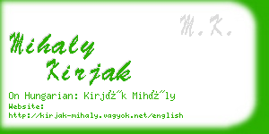 mihaly kirjak business card